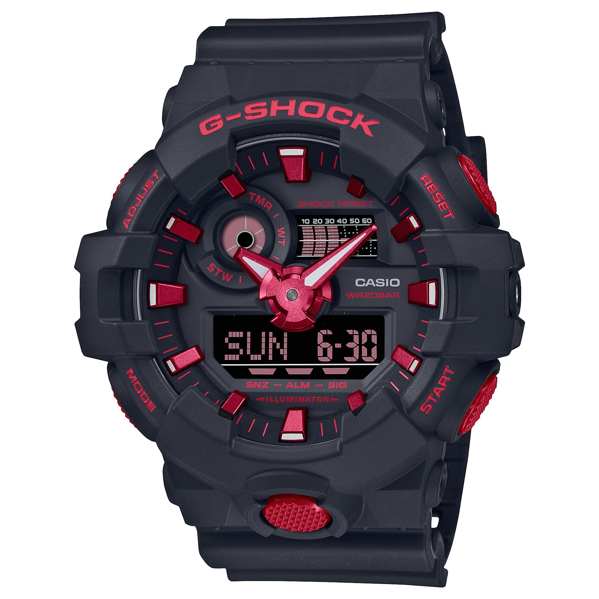 G SHOCK GA700BNR 1A Ignite Red and Black DUO Watch