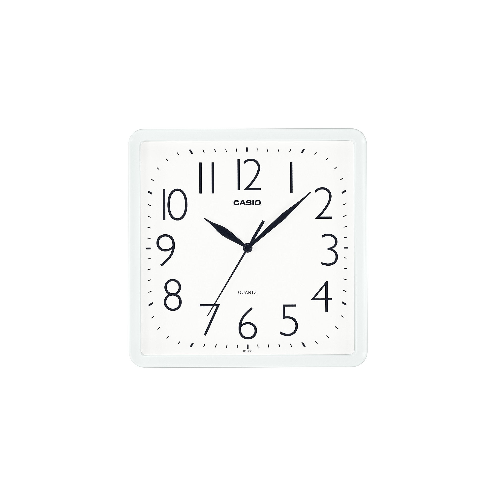 CASIO IQ06 7D Analogue White Square Classic Wall Clock