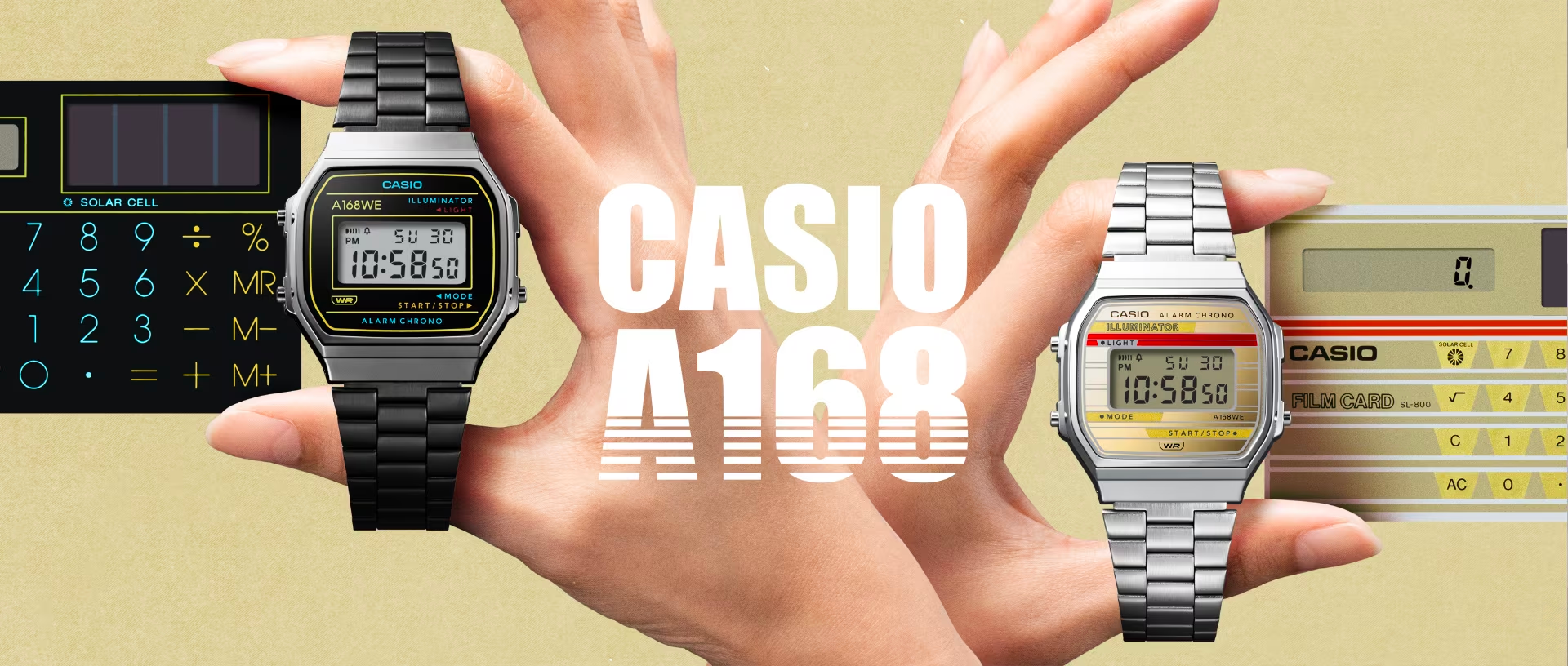 CASIO Vintage A168WEHB-1A Black Stainless Steel Digital Watch