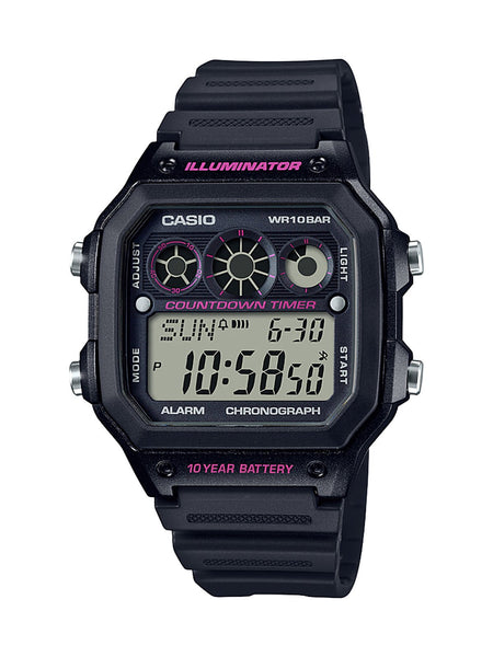 CASIO AE1300WH 1A2 Illuminator Black Resin Digital Watch