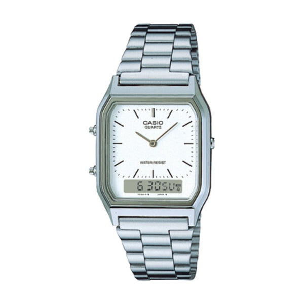 CASIO AQ230A 7DS Stainless Steel Silver Duo Watch