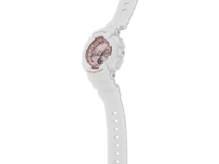 BABY-G BA130-7A1 Matte White Resin Pink Dial Watch