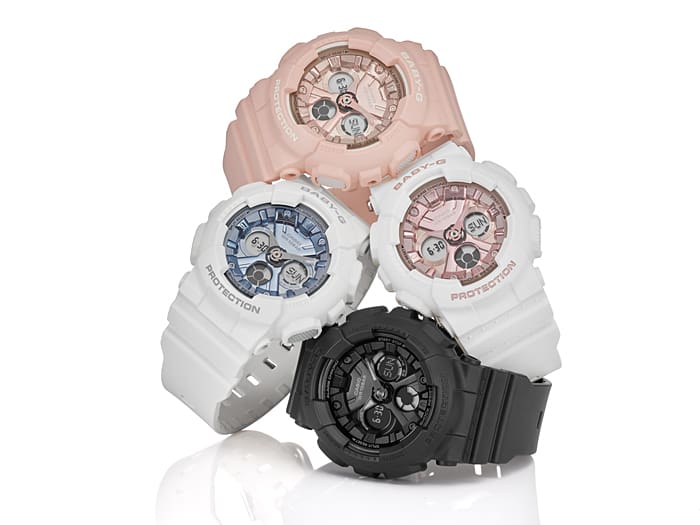 BABY-G BA130-7A1 Matte White Resin Pink Dial Watch