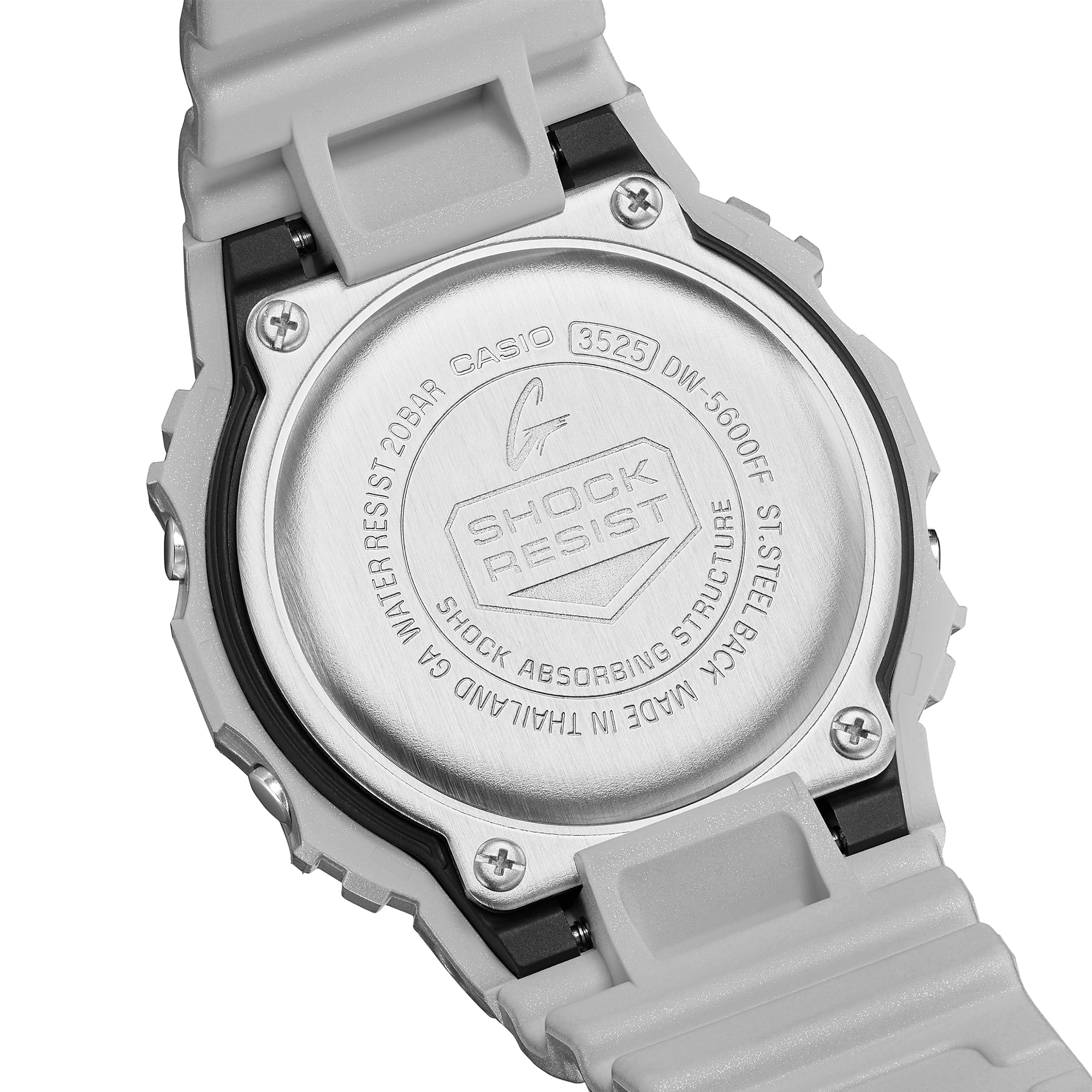 G SHOCK DW5600FF 8D Silver Resin Band Digital Watch