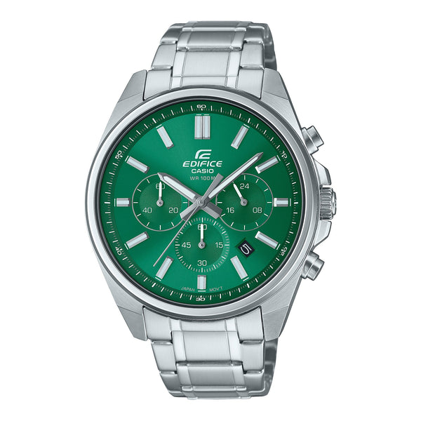 Edifice EFV650D-3A Green Dial Stainless Steel Band Watch