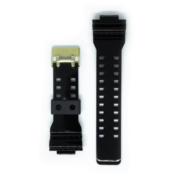 GLOSS BLACK RESIN BAND GOLD BUCKLE