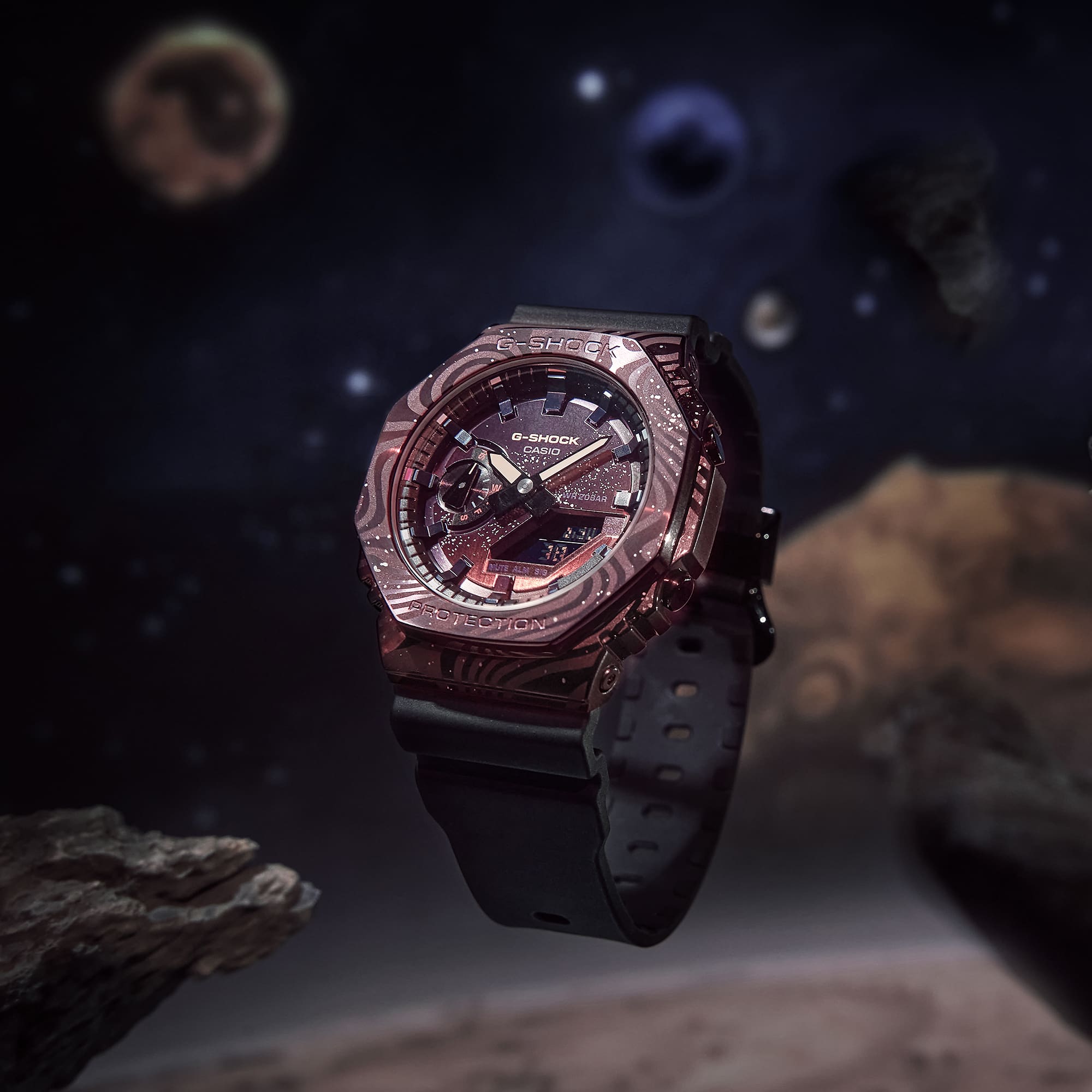 G shock navy blue cheap rose gold