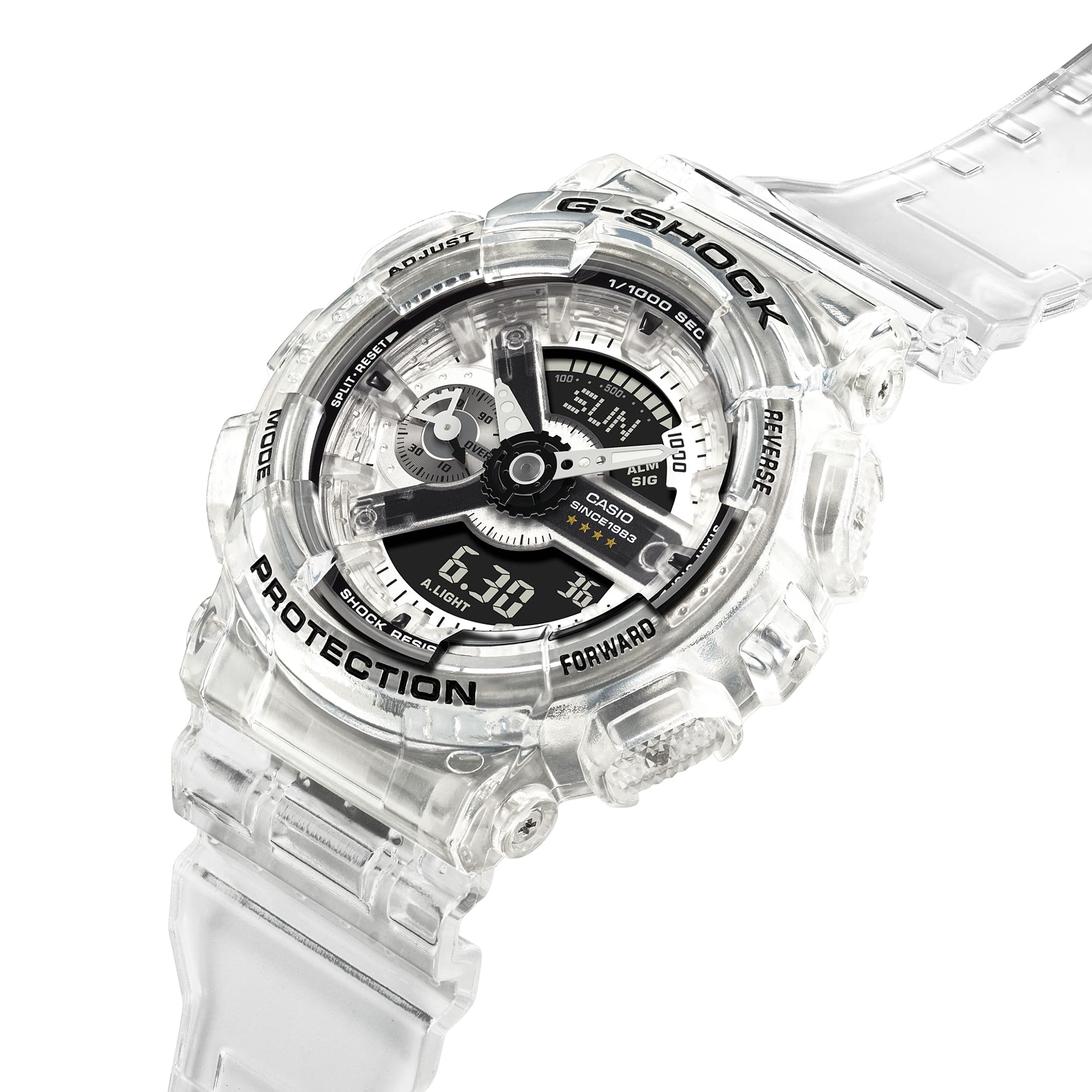 G shock hotsell white transparent