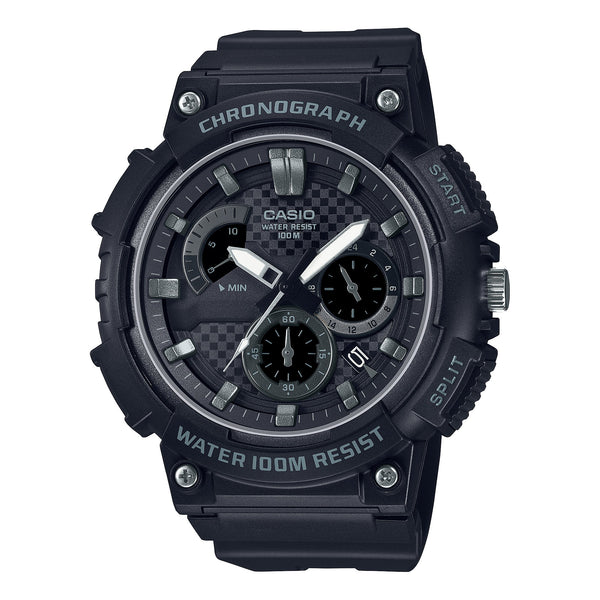 CASIO MCW200H 1A2 Black Retrograde Chronograph Watch